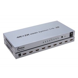 DTECH 1 x 8 Port HDMI Splitter Multi Display (Splitting Video and Built-in Audio Signal to up to 8 HDMI Monitors)