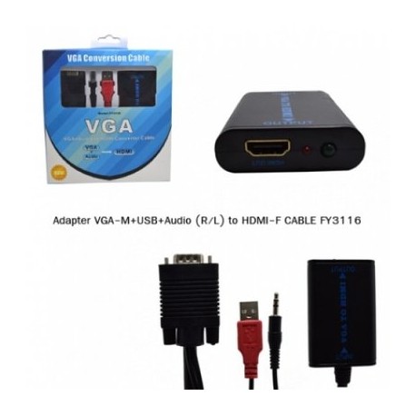 VGA Conversion Cable - FY3116 - VGA + Audio To HDMI