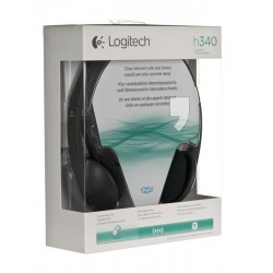 Logitech H340 USB Headset Headphone with Microphone Plug and Play USB Headset
