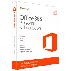 Microsoft Office 365 Personal - 1 User - 1 Year Subscription (PC/Mac) by Microsoft