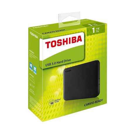 Toshiba Canvio Ready 1TB Portable External Hard Drive 2.5 Inch USB 3.0 - Black - HDTP210EK3AA