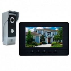AMOCAM Wired Video Doorbell Phone, 7" Video Intercom Monitor Doorphone System, Wired Video Door Phone HD Camera Kits Support 
