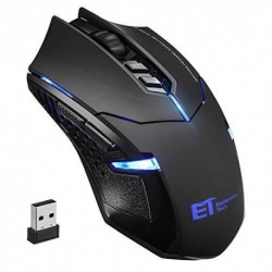VicTsing Wireless Gaming Mouse with Unique Silent Click, Breathing Backlit, 2 Programmable Side Buttons, 2400 DPI, Ergonomic 