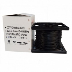 Five Star Cable RG59 Coax 500ft Bare Copper Combo Cable Solid 20 AWG RG59 Video + 18/2 18 AWG Power Siamese Coaxial CCTV Cabl