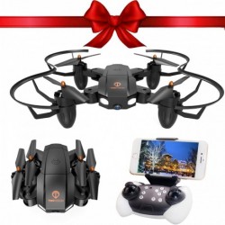 Drone with Camera, TOPVISION Foldable Quadcopter RC Drone with WiFi FPV HD Camera Live Video, Altitude Hold, One Key Start, A