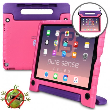 Pure Sense Buddy [Anti-Microbial Kids CASE] Child Proof case for iPad Pro 12.9-1st 2nd Gen 2015 2017 | Cover w/Stand, Handle,