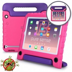 Pure Sense Buddy [Anti-Microbial Kids CASE] Child Proof case for iPad 4 3 2 | Rugged Cover w/Stand, Handle, Shoulder Strap | 