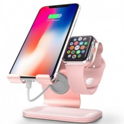 ZVEdeng Cell Phone Stand Tablet Stand & Smart Watch Stand, 2 in 1 Phone Stand Holder for iPhone X/8/7/7 Plus/6/6 Plus/5S/SE/5