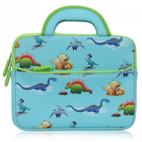 Evecase 8.9-10.1 inch Kid Tablet Sleeve, Cute Dinosaurs Themed Neoprene Carrying Sleeve Case Bag for 8.9-10.1 inch Kid Tablet