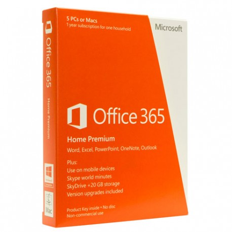 Microsoft 6GQ-00016 – Office 365 Home Premium 32/64 Medialess English 1yr Subscription (5PCs)