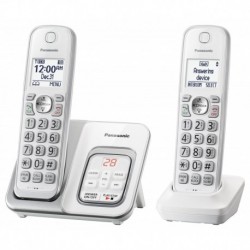 Panasonic KX-TGD532W Expandable Cordless Phone with Call Block and Answering Machine - 2 Handsets