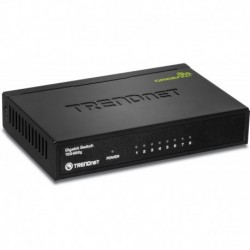 TRENDnet 8-Port Gigabit GREENnet Switch, 10/100/1000 Mbps, 16 Gbps Switching Capacity, Metal Housing, Plug & Play, Lifetime P