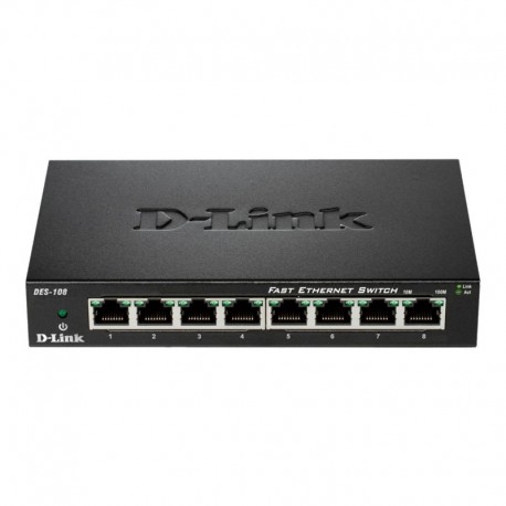 D-Link 8 Port 10/100 Unmanaged Metal Desktop Switch DES-108 