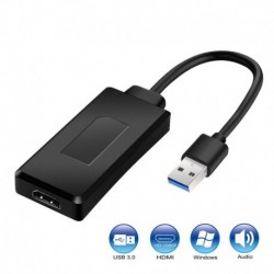 USB 3.0 to HDMI, RICOV USB to HDMI 1080P HD Display Converter for Windows 10/8/7 Computer Only Not Support Mac OS - Black