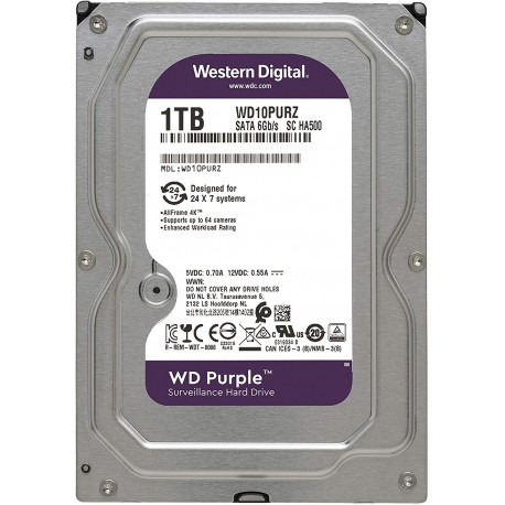 Western Digital Purple 1TB Surveillance Hard Drive (WD10PURZ)