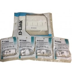 D-Link Quad Faceplate With Four Keystone Jack with Shutter & ID Plate- 146*86 mm -NFP-0WHI41