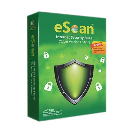eScan Internet Security Suite - v22 - 3 Users 1 Year (Cyber Vaccine Edition)