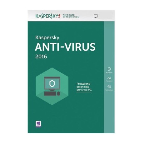 1 Device PC Single User Kaspersky Anti-Virus 2016 License 1 Year